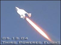 SpaceShip-1,Корабль поднялся в четыре раза выше, чем на предыдущих испытаниях